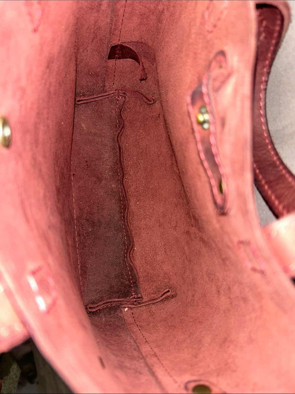Portland Leather Goods Burgundy Leather Mini Crossbody Tote Bag Oxblood - Picture 3 of 10